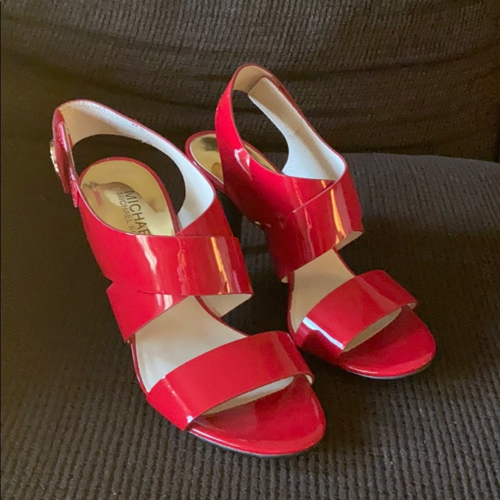 Michael Kors red patent sandals